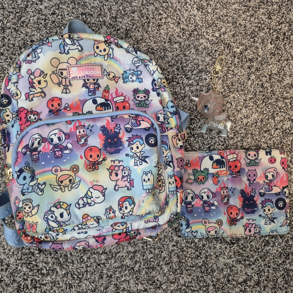 Tokidoki Backpack, Wallet, And Bag Charm